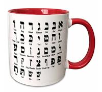 Tasse Céramique Impression De L'Alphabet Hébreu Rétro Mug En Céramique Décoratifs Tasses À Café Pour Partenaire Latte Fête