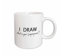 Tasse Céramique Je Dessine Quel Est Ton Superpouvoir ? Amusant Pour Les Artistes ! Amour De L'Art Minimaliste Mug À Café En Céramique Avec Poignée Tasses De Café Pour Femme Latte Partenaire