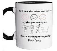 Tasse Céramique Je Hais Tout Le Monde De La Même Façon. Je Hais Tout Le Monde. Putain. Rétro Mug À Café En Céramique Humour Coffee Mugs Pour Homme Maison Ami