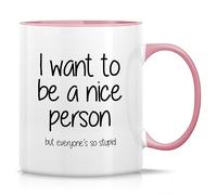 Tasse Céramique Je Veux Être Une Personne Gentille, Mais Tout Le Monde Est Tellement Stupide. Humour Mug À Café En Céramique Avec Poignée Tasses À Café Pour Partenaire Maison Boissons