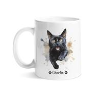 Tasse Céramique Nom Personnalisé De Race De Chat Colorées Mug Idée Tasses À Café Pour Partenaire Ami Boissons