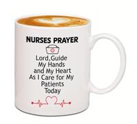 Tasse Céramique Prière Des Infirmières, Verre À Eau En Porcelaine, Remerciement Aux Infirmières Avec Poignée Mug À Café En Céramique Décoratifs Tasses De Café Pour Fête Latte Boissons