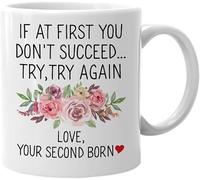 Tasse Céramique Wenn Es Beim Ersten Mal Nicht Klappt, Versuch Es Erneut. Liebe Dein Zweites Kind. Porcelaine Mug Avec Poignée Mugs Café Pour Frère Collègue Homme