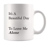 Tasse C'est une belle journée pour me laisser tranquille Tasse A Cafe | Souvenir 2 pièces / 330 ml Réutilisable Tasses A Cafe Humour Tasses DéPart FrèRe