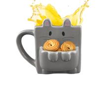 Tasse Chat avec Compartiment Biscuits 435ml Céramique pour Café Latte Thé