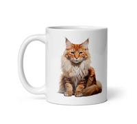Tasse Chat Race Maine Coon British shorthair Bengale Sacré de Birmanie Imprimé Mug Motif Félin Fan Mignon Passion Animaux de Compagnie Cadeau Élégant Café Thé (Maine Coon)