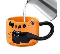 Tasse Chat,Tasse À Boire Empilable | Mug Céramique Décoratif Mignon Tendance Cartoon Pour Café Thé Femmes Filles Garçons Maman Amoureux Des Animaux
