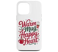 Tasse Chaude Cœur Heureux Noël Confortable Amateur De Café Coque pour iPhone 13 Pro Max