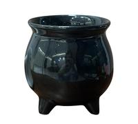 Tasse chaudron de sorcière sans poignées - Tasse à infusion enchanteresse pour fêtes à thème et Halloween (noir, 13 cm)
