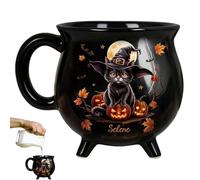 Tasse Chaudron - Tasse Céramique Lait Chat Sorcière | Mug Chaudron Accessoire Culinaire pour Maison Bureau Cuisine Café Halloween Dîner Famille Amis