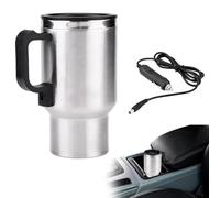 Tasse chauffante de Voiture 12V, 450ml/15oz Tasse chauffante en Acier Inoxydable, Bouilloire de Voyage 60W pour Chauffer l'eau, le Café, le Lait, le Thé