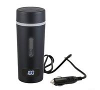 Tasse chauffante électrique 12 V pour voiture intelligente, tasse à ébullition de l'eau de voiture, bouilloire d'eau chaude (noir)