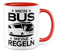 Tasse chauffeur de bus cadeau mon bus - Mes règles, tasse à café bus bus profession collègues de travail hommes, idée cadeau ironie blague humour dicton drôle tasse à café