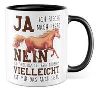 Tasse cheval cadeau : oui, je sens le cheval, non, je pense que ce n'est pas un problème, tasse à café cavalière, passe-temps, cour de cheval, humour, sarcasme, idée cadeau collègue, petite amie
