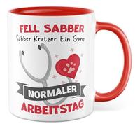Tasse chien cadeau fourrure bave rayure une journée de travail normale, tasse à café amour animal propriétaire de chien bureau travail équipe idée cadeau homme femme famille tasse à café