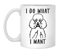 Tasse Chien Caniche Jouet Drôle, Je Fais Ce Que Je Veux, Doigt d'honneur Mug Design Vintage À Café en Céramique Drôle Tasse À Thé Café 330Ml pour Collègue, Femme, Homme