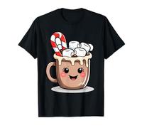 Tasse Chocolat Chaud avec Guimauves Illustration Hivernale T-Shirt