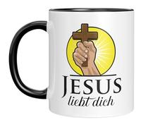 Tasse chrétienne avec inscription « Jésus t'aime » - Idée cadeau pour les chrétiens et les occasions religieuses