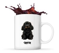 Tasse Cocker Spaniel Anglais style Cartoon Prénom Nom Personnalisable | Mug Café Thé Idée Cadeau Personnalisé Homme Femme Original pour propriétaire de chien