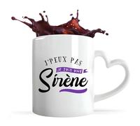 Tasse Coeur Je Suis Une Sirène | Mug avec anse en forme de Coeur | Idée Cadeau Petite Amie Copine Femme Parfaite Drôle Humour Original Anniversaire Amour Unique