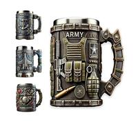 Tasse commémorative en acier inoxydable avec branche, emblèmes 3D, capacité de 300 ml, cadeau pour anciens combattants (B)