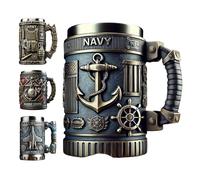 Tasse commémorative en acier inoxydable avec branche, emblèmes 3D, capacité de 300 ml, cadeau pour anciens combattants (D)