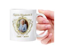 Tasse commémorative Queen | Coupe hommage en porcelaine élégante | Print photo 1926-2022 avec caractéristique de commémoration en platine | Keeprsaking British Royal pour le thé Utilisation du thé à d
