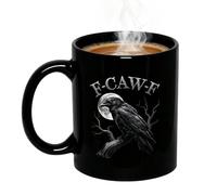 Tasse Corbeau - Corbeau Noir Céramique Pour Boissons,Oiseau Décoratif Mugs à Café - Pour Thé Lait Cuisine Salon Bureau Voyage Pique-Nique Vacances Anniversaire Fête Femmes Hommes
