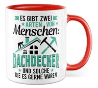 Tasse couvreur avec inscription en allemand - Cadeau Il y a deux types de personnes : couvreur et ceux qui aiment l'être - Tasse à café 330 ml en céramique - Artisanat chantier hommes bureau tasse à