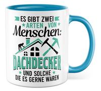 Tasse couvreur avec inscription en allemand - Cadeau Il y a deux types de personnes : couvreur et ceux qui aiment l'être - Tasse à café 330 ml en céramique - Artisanat chantier hommes bureau tasse à