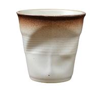 Tasse créative en céramique de 200 ml - Passe au micro-ondes - Peut être utilisée pour les tasses à café irrégulières froissées vintage pour le bureau et la maison - Bord noir