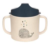 Lässig Tasse d'apprentissage Little Water Baleine – PP 150 ml avec anse et couvercle amovible