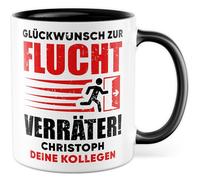 Tasse d'adieu cadeau de félicitations pour l'évasion des traîtres ! Tasse à café démission travail bureau équipe personnalisée idée cadeau sarcasme humour blague inscription amusante tasse à café