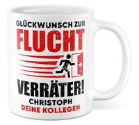 Tasse d'adieu cadeau de félicitations pour l'évasion des traîtres ! Tasse à café démission travail bureau équipe personnalisée idée cadeau sarcasme humour blague inscription amusante tasse à café