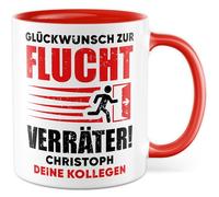 Tasse d'adieu cadeau de félicitations pour l'évasion des traîtres ! Tasse à café démission travail bureau équipe personnalisée idée cadeau sarcasme humour blague inscription amusante tasse à café