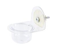Tasse d'alimentation en Oiseaux, Conception Commode Détachable, 2,36x2.95x3,15 Pouces, Bol Alimentaire Et Eau De Perroquet Transparent, Plat d'alimentation des Oiseaux, Fixation De Cage Sécurisée,