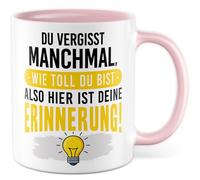 Tasse d'amour avec inscription en allemand « Geschenk Du vergisst manchmal » à quel point vous êtes génial - donc ici est votre souvenir ! - Tasse à café 330 ml en céramique - Tasse à café