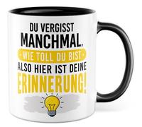 Tasse d'amour avec inscription en allemand « Geschenk Du vergisst manchmal » à quel point vous êtes génial - donc ici est votre souvenir ! - Tasse à café 330 ml en céramique - Tasse à café