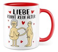 Tasse d'amour avec inscription en allemand « Geschenk Liebe kennt kein Alter » - Tasse à café 330 ml en céramique - Pour retraités, Saint-Valentin, grand-mère, grand-père, relation, café