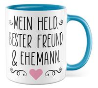 Tasse d'amour cadeau mon héros, meilleur ami et mari, tasse à café relation, mariage, Saint-Valentin, homme, idée cadeau partenaire mari inscription amusante tasse à café