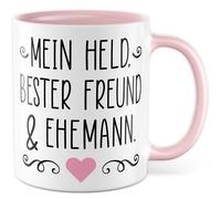 Tasse d'amour cadeau mon héros, meilleur ami et mari, tasse à café relation, mariage, Saint-Valentin, homme, idée cadeau partenaire mari inscription amusante tasse à café