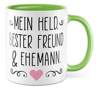 Tasse d'amour cadeau mon héros, meilleur ami et mari, tasse à café relation, mariage, Saint-Valentin, homme, idée cadeau partenaire mari inscription amusante tasse à café