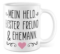 Tasse d'amour cadeau mon héros, meilleur ami et mari, tasse à café relation, mariage, Saint-Valentin, homme, idée cadeau partenaire mari inscription amusante tasse à café