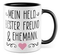Tasse d'amour cadeau mon héros, meilleur ami et mari, tasse à café relation, mariage, Saint-Valentin, homme, idée cadeau partenaire mari inscription amusante tasse à café