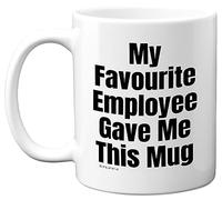 Tasse d'anniversaire amusante pour manager Boss - My Favourite Employee - Cadeau fantaisie pour patron de la part d'un collègue - Cadeau de Noël Secret Santa 325 ml - Passe au lave-vaisselle
