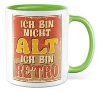 Tasse d'anniversaire avec inscription en allemand « Geschenk Ich bin nicht alt » - Ich bin retro - Tasse à café 330 ml en céramique - Cadeau d'anniversaire Alter Meme
