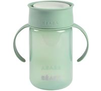 BÉABA Tasse d'apprentissage 360° – Système anti-fuite breveté, 340 ml, anses amovibles, vert sauge
