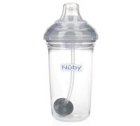 Tasse d'apprentissage anti-fuite Nuby Tritan avec bec verseur en silicone et support lest 360