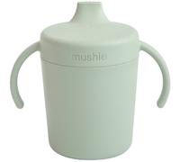 Mushie - Tasse d'apprentissage en silicone - Couvercle et poignées anti-fuite à visser - Sauge
