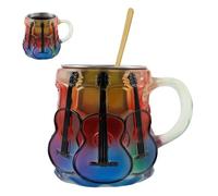 Tasse d'art guitare, tasse à café amusante 3D guitare, nouveau type tasse à café avec thème de musique, gobelet résistant à la chaleur en acier inoxydable, verre à thé créatif coloré pour musiciens
